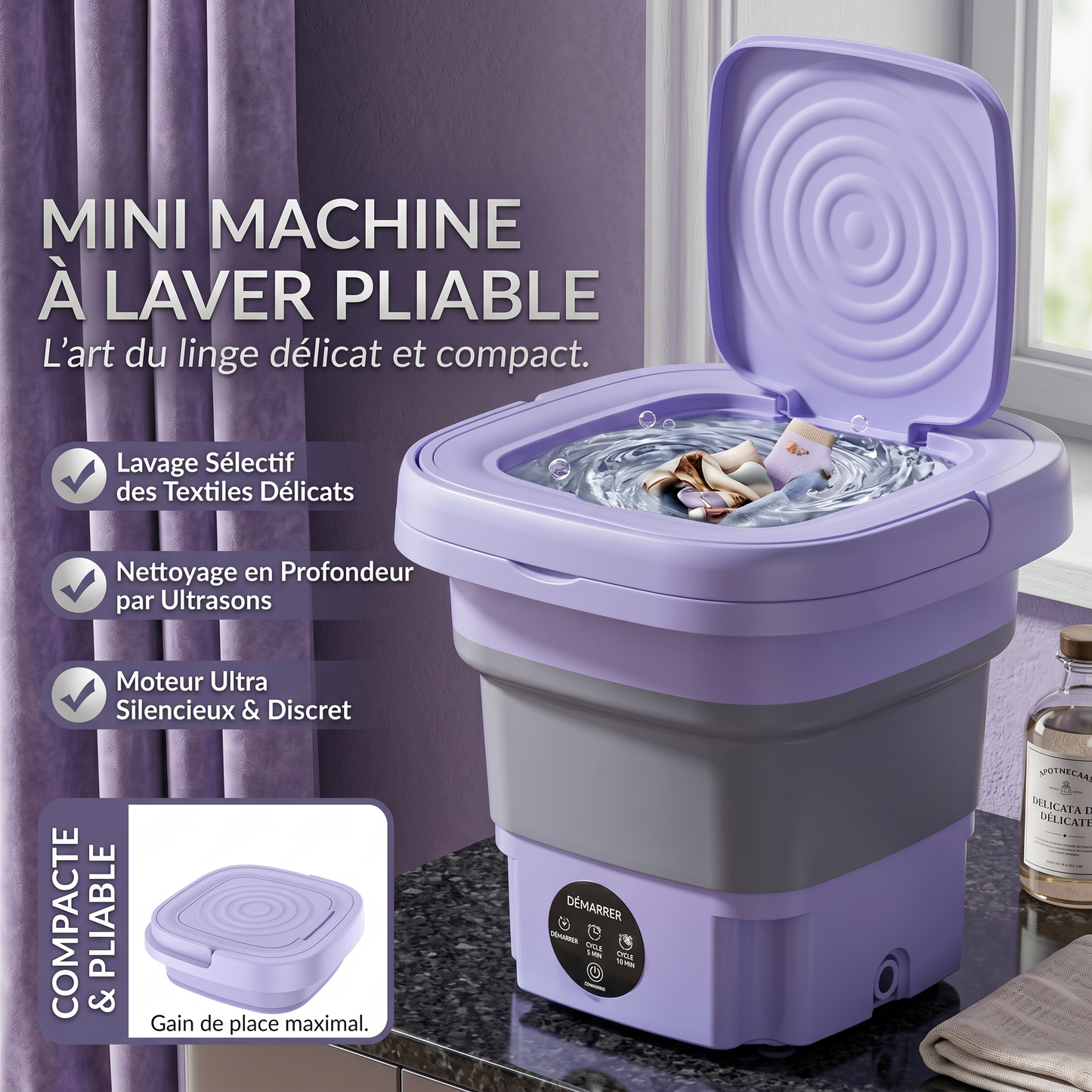 HomeEase™ – Mini Machine à Laver Portable Pliable